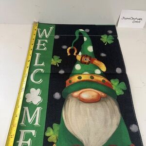 NEW St. Patrick’s Gnome garden flag, St Pattys garden flag NEW,Shamrock Gnome